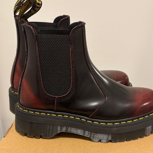 Dr. Martens Cherry Red Quad Boots 2976 Quad - Picture 5 of 7